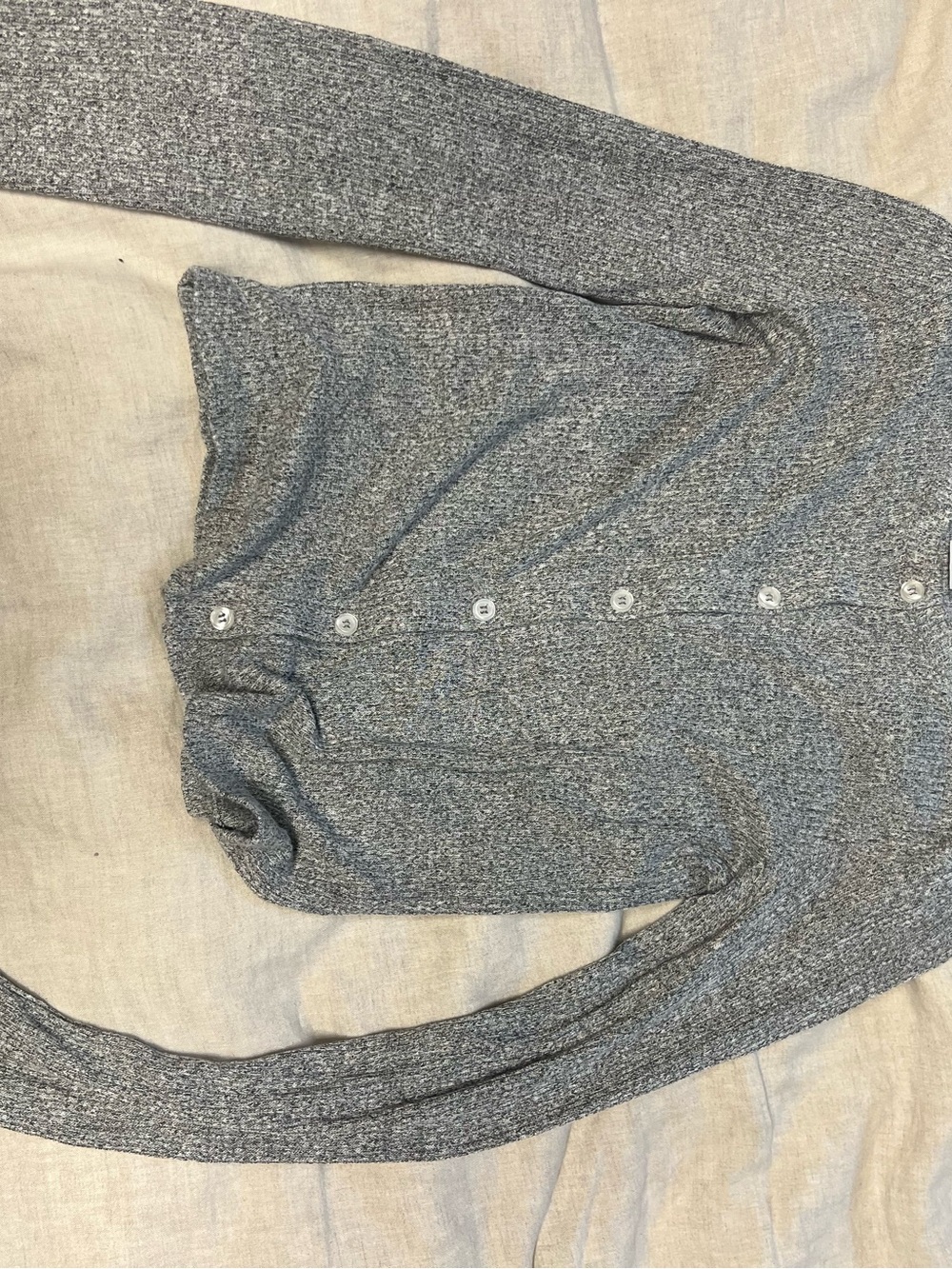Nordstrom Light Gray Ribbed Button Cardigan
